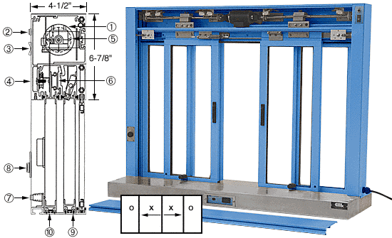 C.R. Laurence CRL Kynar Painted (Specify) Custom Size All Electric Fully Automatic Deluxe Sliding Service Window OXXO With Stainless Steel Shelf | EDW3404K