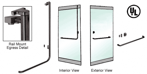 C.R. Laurence CRL Oil Rubbed Bronze Right Hand Reverse Swing Rail Mount Keyed Access &quot;A&quot; Exterior Top Securing Electronic Egress Control Handle | EG100A3RK0RB