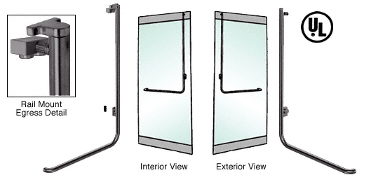 C.R. Laurence CRL Oil Rubbed Bronze Right Hand Reverse Swing Rail Mount Keyed Access Exterior Top Securing Electronic Egress Control Handle | EG100D3RK0RB