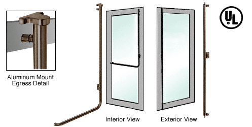 C.R. Laurence CRL Oil Rubbed Bronze Right Hand Reverse Swing Aluminum Door Mount Keyed Access &quot;F&quot; Exterior Top Securing Electronic Egress Control Handle | EG100F3AK0RB