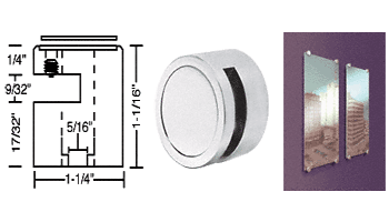 CRL Edge Grip for 1/4&quot; Material Satin Chrome Finish - Set of 4 | EG14SC | EG14SC4