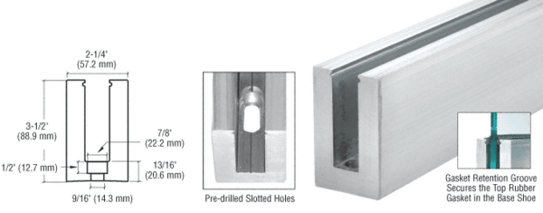 C.R. Laurence CRL Mill EGR Elevated Glass Railing Base Shoe | EGRB10D