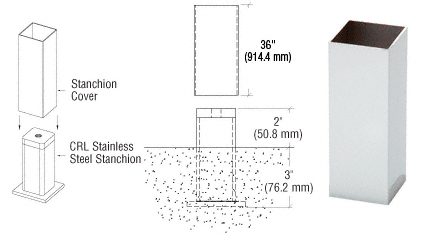 CRL 36&quot; Powder Coated EGR Stanchion Covers | EGRSC36 | EGRSC36