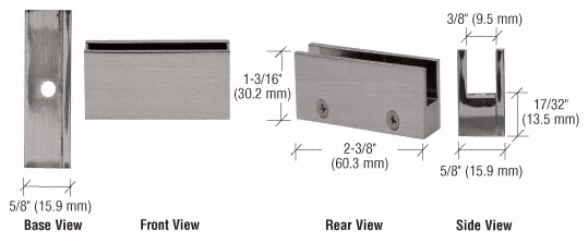 CRL Brushed Nickel Face Plate Glass Clamp for 1/4&quot; to 5/16&quot; Glass  | EH09