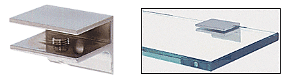 C.R. Laurence CRL Chrome Finish Solid Brass Square Glass Shelf Clamp with Support Leg | EH132