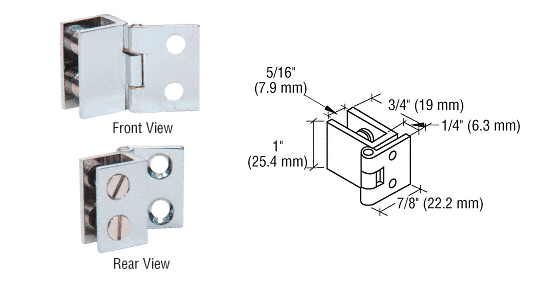 C.R. Laurence CRL Chrome Finish 1in Wall Mount Set Screw Hinge - Package | EH172