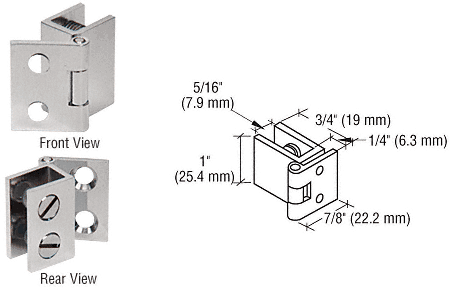 C.R. Laurence CRL Brushed Nickel 1&quot; Wall Mount Set Screw Hinge | EH173