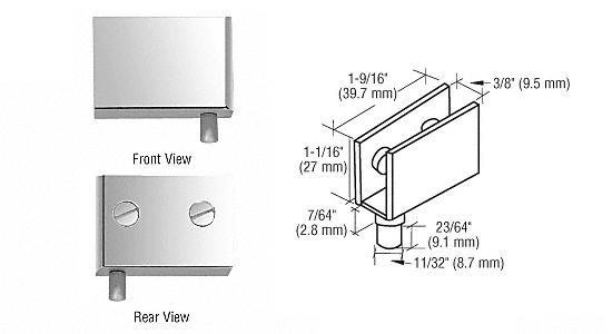 C.R. Laurence CRL Chrome Finish Glass Door Pivot Hinges - Package | EH224