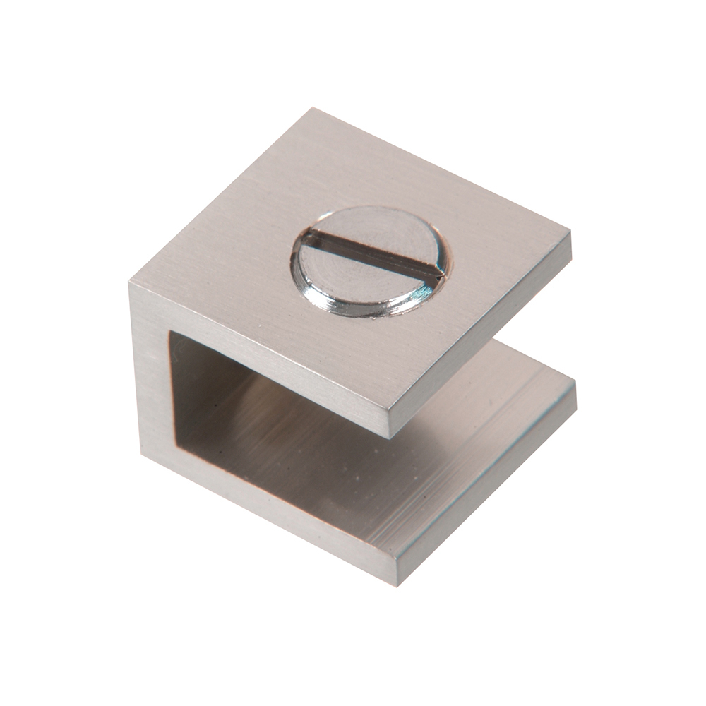 CRL Brushed Nickel Set Screw Glass Shelf Clamp for 3/16&quot; to 1/4&quot; Glass - Package of 10 | EH23