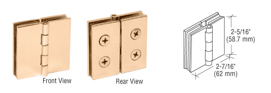 C.R. Laurence CRL Brass Finish Double Glass-to-Glass Inline Hinges - Package | EH240