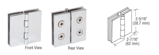 C.R. Laurence CRL Chrome Finish Double Glass-to-Glass Inline Hinges - Package | EH242