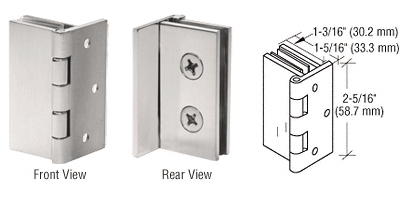 C.R. Laurence CRL Brushed Nickel Double Wall-to-Glass Hinges | EH245