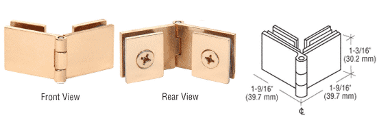 C.R. Laurence CRL Brass Glass-to-Glass 90 Degree Return Hinge - Package | EH256