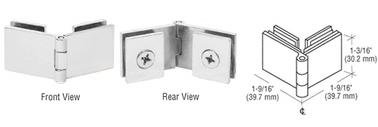 C.R. Laurence CRL Chrome Glass-to-Glass 90 Degree Return Hinge - Package | EH258