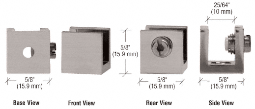 CRL Brushed Nickel Small Set Screw Glass Shelf Clamp for 1/4&quot; to 5/16&quot; Glass - Package of 10 | EH27