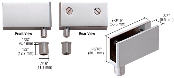 C.R. Laurence CRL Chrome  Wide Glass Door Pivot Hinge - Package | EH324