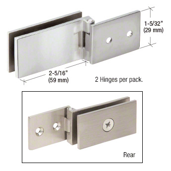 CRL Polished Chrome Square Corner Light Duty Frameless Shower Door and Cabinet Hinge - Package | EH84