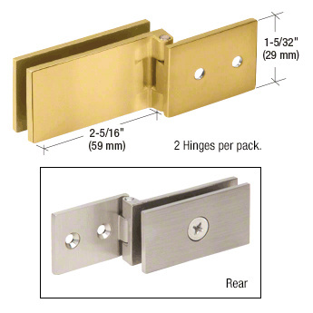 CRL Brass Square Corner Light Duty Frameless Shower Door and Cabinet Hinge - Package | EH86