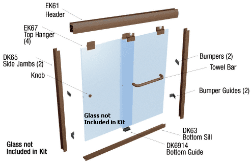 C.R. Laurence CRL Oil Rubbed Bronze 60&quot; x 60&quot; Suite &quot;EK&quot; Series Shower Door Kit | EK1460600RB