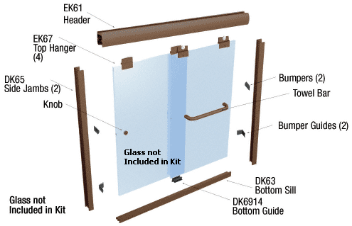 C.R. Laurence CRL Oil Rubbed Bronze 60&quot; x 72&quot; Suite &quot;EK&quot; Series Shower Door Kit | EK1460720RB