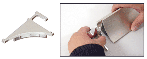 C.R. Laurence CRL Brite Anodized End Cap for 1/4&quot; Aluminum Shelving Extrusion - Pair | END14BA