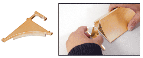 C.R. Laurence CRL Brite Gold Anodized End Cap for 1/4&quot; Aluminum Shelving Extrusion - Pair | END14BGA