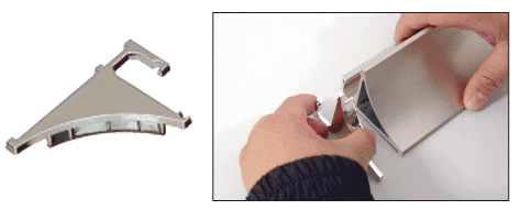 C.R. Laurence CRL Brushed Nickel End Cap for 1/4&quot; Aluminum Shelving Extrusion - Pair | END14BN