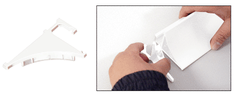 C.R. Laurence CRL White End Cap for 1/4&quot; Aluminum Shelving Extrusion - Pair | END14W