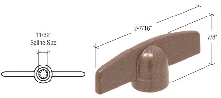 CRL Bronze T-Crank Handle With 11/32&quot; Spline | EP22134 | EP22134