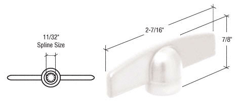 CRL White T-Crank Handle With 11/32&quot; Spline | EP22142 | EP22142