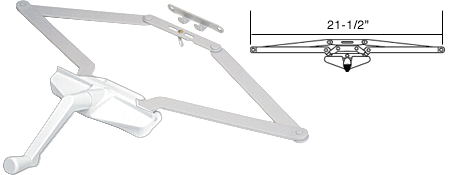 C.R. Laurence 21-1/2&quot; White Roto Gear Awning Window Operator | EP23010