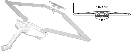 C.R. Laurence CRL 16-1/8&quot; White Roto Gear Awning Window Operator | EP23013