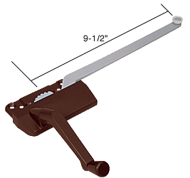 Strybuc Industries CRL Left Hand Bronze Casement Window Operator Surface Mount with 9-1/2&quot; Single Arm | EP23020