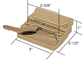 C.R. Laurence CRL Left Hand Coppertone Casement Window Lock; 2-3/8&quot; Screw Holes | EP23045