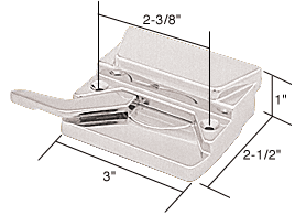 C.R. Laurence CRL Left Hand White Casement Window Lock; 2-3/8&quot; Screw Holes | EP23047