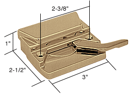 C.R. Laurence CRL Right Hand Coppertone Casement Window Lock; 2-3/8&quot; Screw Holes | EP23049