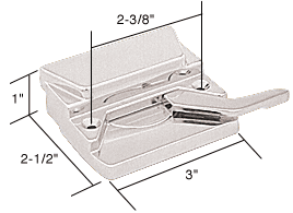 C.R. Laurence CRL Right Hand White Casement Window Lock; 2-3/8&quot; Screw Holes | EP23051