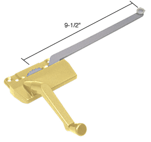 Strybuc Industries CRL Left Hand Gold EntryGard Casement Window Operator Surface Mount with 9-1/2&quot; Single Arm  | EP23061