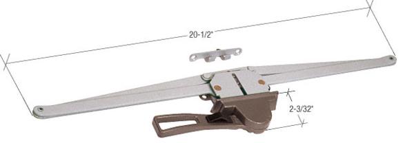 C.R. Laurence CRL Window Operator, Single Pull Lever, Bronze, 20-1/2&quot; Arms, 2-3/32&quot; Escutcheon Projection, LH | EP23069