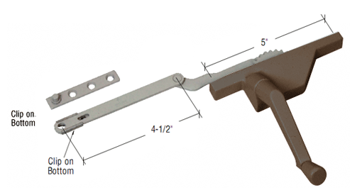 C.R. Laurence Left Hand Bronze Dyad Casement Window Operator 4-1/2&quot; Link Arm | EP23089