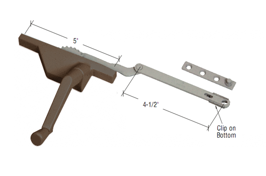 Strybuc Industries CRL Right Hand Bronze Dyad Casement Window Operator 4-1/2&quot; Link Arm | EP23090