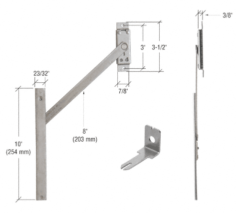 C.R. Laurence CRL 10&quot; Window Limit Device With Key Release | EP24072