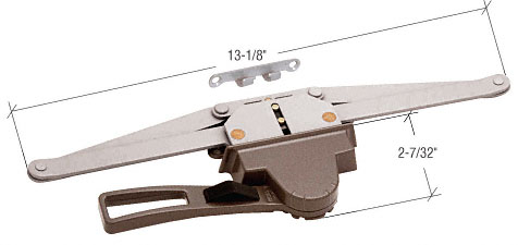 C.R. Laurence CRL Window Operator, Single Pull Lever, Bronze, 13-1/8&quot; Arms, 2-7/32&quot; Escutcheon Projection, LH | EP24096