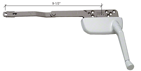 CRL White 9-1/2&quot; Right Hand Single Arm Ellipse Surface Mount Dyad Casement Operator  | EP24177