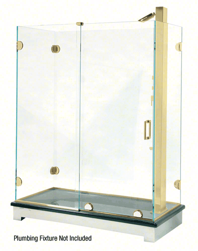 CRL Polished Brass Essence Series Basic Rounded Roller Style Sliding Door Kit | ESS1BR | ESS1BR