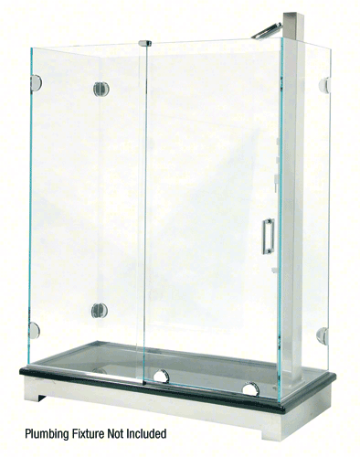 CRL Polished Chrome Essence Series Basic Square Cornered Roller Style Sliding Door Kit | ESS3CH | ESS3CH