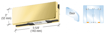 C.R. Laurence CRL Polished Brass Finish Mid-Size Bottom Door Patch for Use with 3/8&quot; Glass | EUR410BR