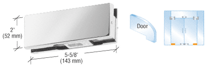 C.R. Laurence CRL Polished Stainless Finish Mid-Size Bottom Door Patch for Use with 3/8&quot; Glass | EUR410PS