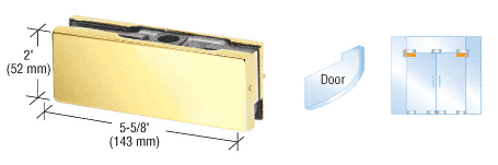 C.R. Laurence CRL Polished Brass Finish Mid-Size Top Door Patch Fitting for use with 3/8&quot; Glass | EUR420BR