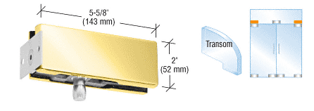 C.R. Laurence CRL Polished Brass European Mid-Size Wall Mount Transom Patch Fitting | EUR430BR